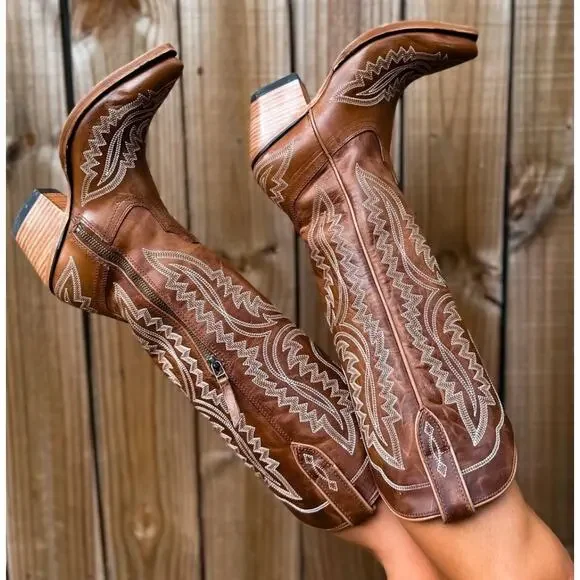 ARIAT Women’s CASANOVA SHADES OF GRAIN Snip Toe Tall Western/Cowboy BOOTS | NEW - Picture 1 of 16